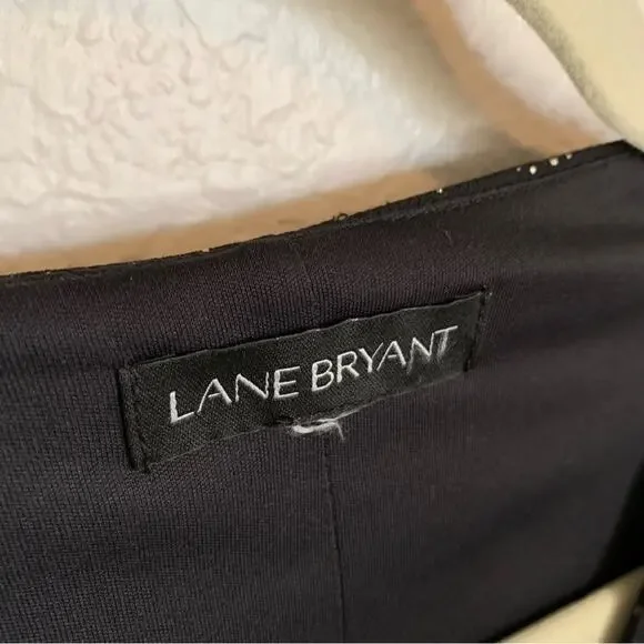 Lane Bryant | metallic print tunic long sleeve elastic waist cross front v neck - Picture 6 of 12